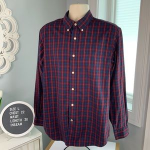 Nautica Button Down Shirt Red and Navy Size Large